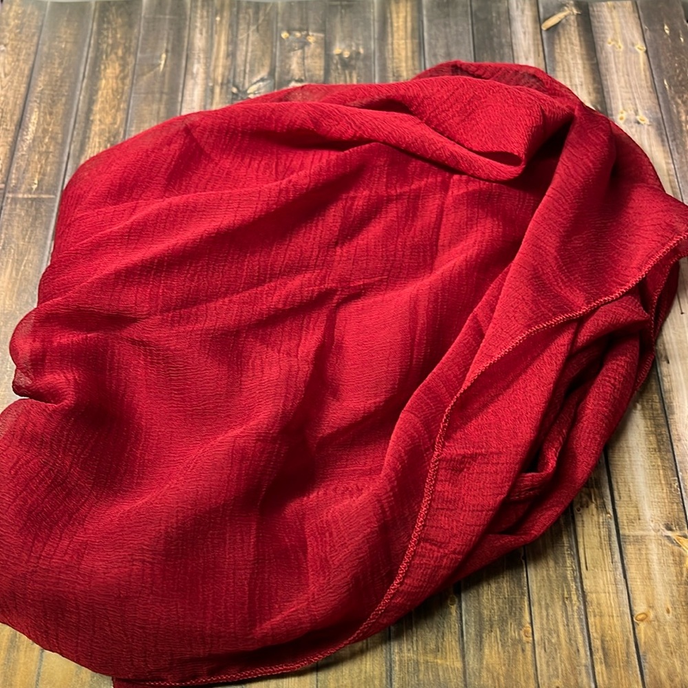5for$10 Red Chiffon Scarf for Women Lightweight Sheer Long Wrap Fuchsia 18x64